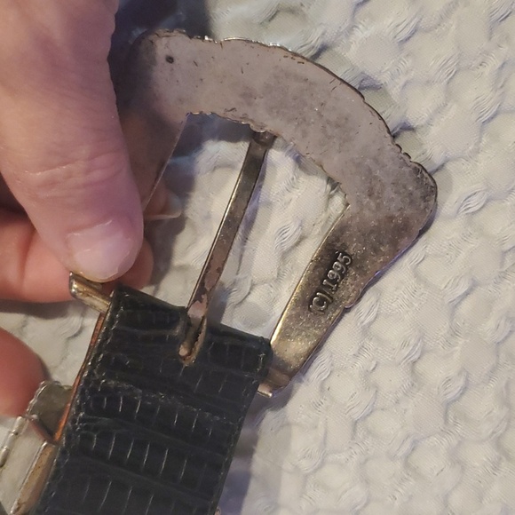 Vintage Brighton Museum Collection Black Leather Western Belt size Small - Picture 7 of 8